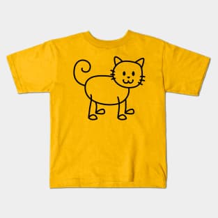 Cat standing, toddler artstyle Kids T-Shirt